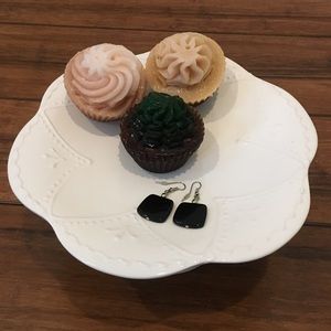 Black Square Dangle Earrings